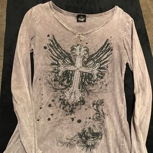 Medium Cotty On Vintage top. Grayish brown.